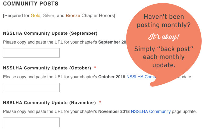 Chapter Honors Community Post Hint