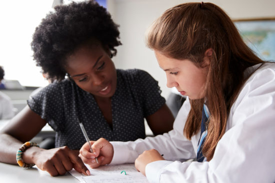 Two student in a tutoring session