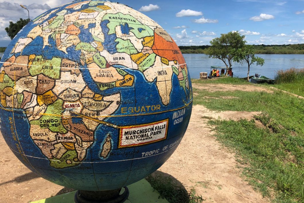 Globe Located at Uganda Waterfront