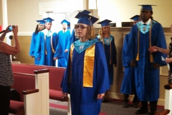 Alicia Parson's graduating high school