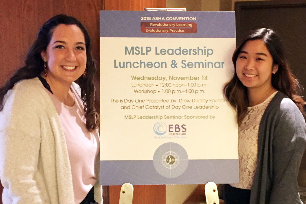 Alison Dungca (right) and Sarah Sleeter (left) at 2019 MSLP Luncheon